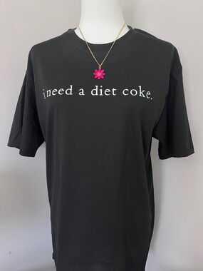 Black 'I Need a Diet Coke' Graphic Tee Size Large New Without Tags 100% Cotton